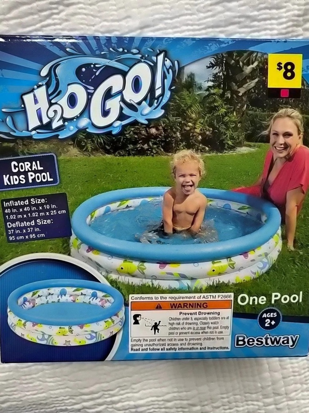 Bestway H2OGO! Coral Kids Pool Inflatable Coral Kids Pool NWT